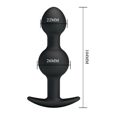10,4 cm Çift Bilyeli Boğumlu Silikon Anal Plug