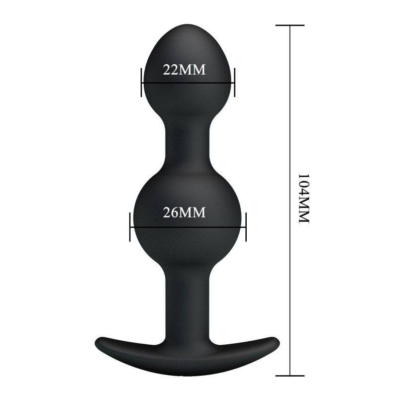 10,4 cm Çift Bilyeli Boğumlu Silikon Anal Plug