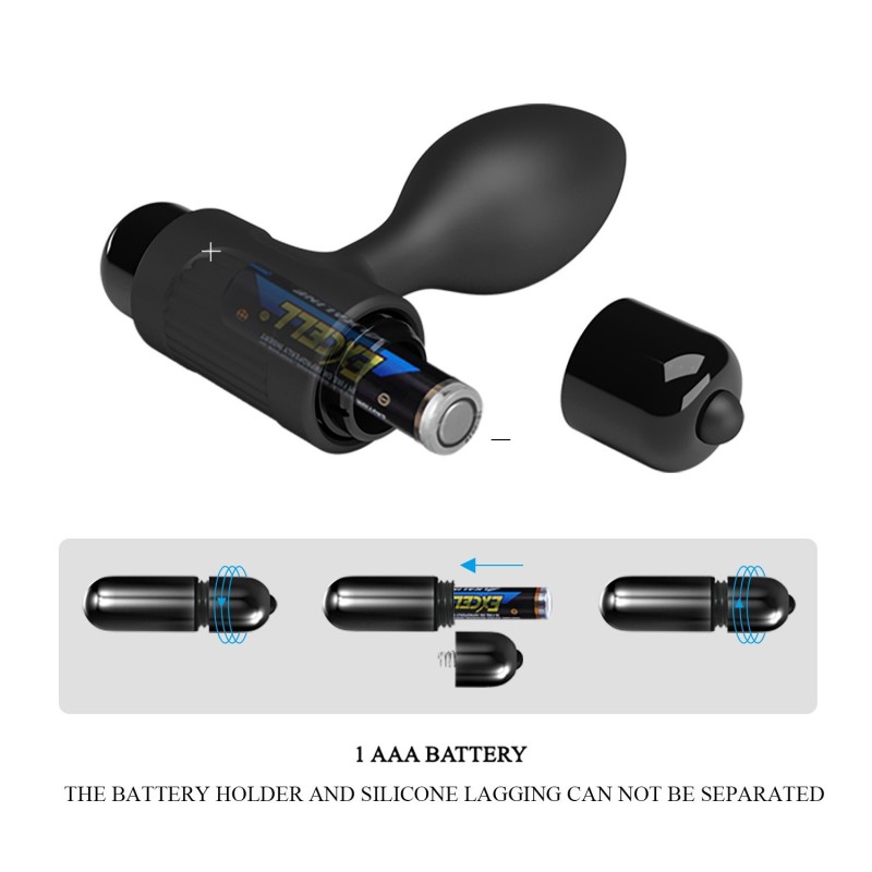 10 Fonksiyonlu Titreşimli Anal Plug - Siyah