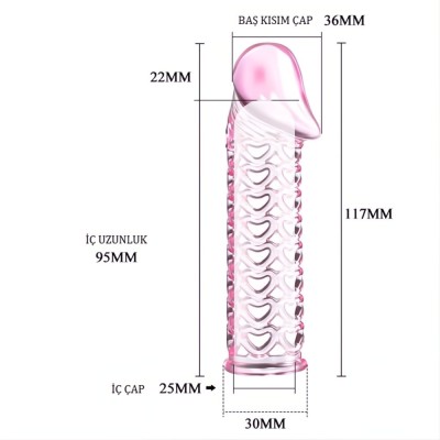 11,5 cm Silikon Şeffaf Penis Kılıfı