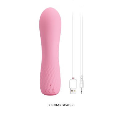 12 Fonksiyonlu USB Şarjlı G-Spot Vibratör - Alice (Pembe)