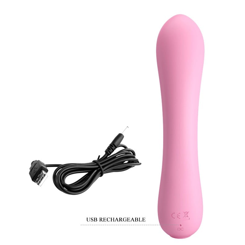 12 Fonksiyonlu USB Şarjlı Yumuşak Silikon Vibratör - Matt (Pembe)