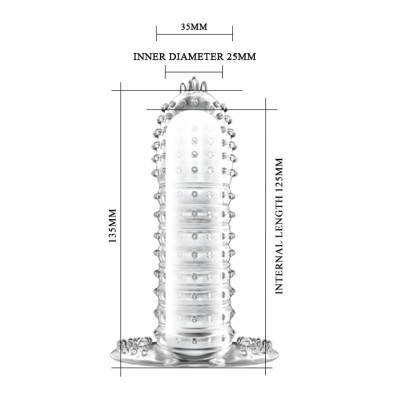 13 cm Kabartmalı Güçlü Uyarıcı Dildo Uzatmalı Penis Kılıfı