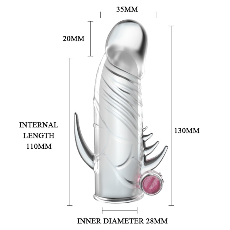 13 cm Titreşimli Klitoris Uyarıcılı Penis Kılıfı