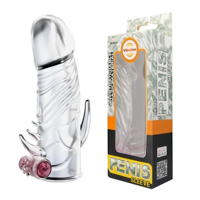 13 cm Titreşimli Klitoris Uyarıcılı Penis Kılıfı