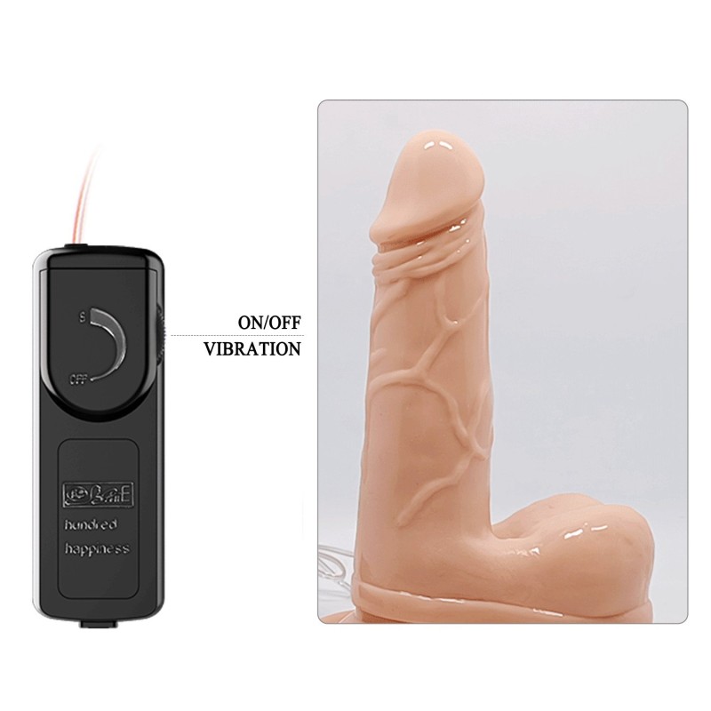 15,5 cm 360° Oynar Başlı Realistik Titreşimli Dildo Penis