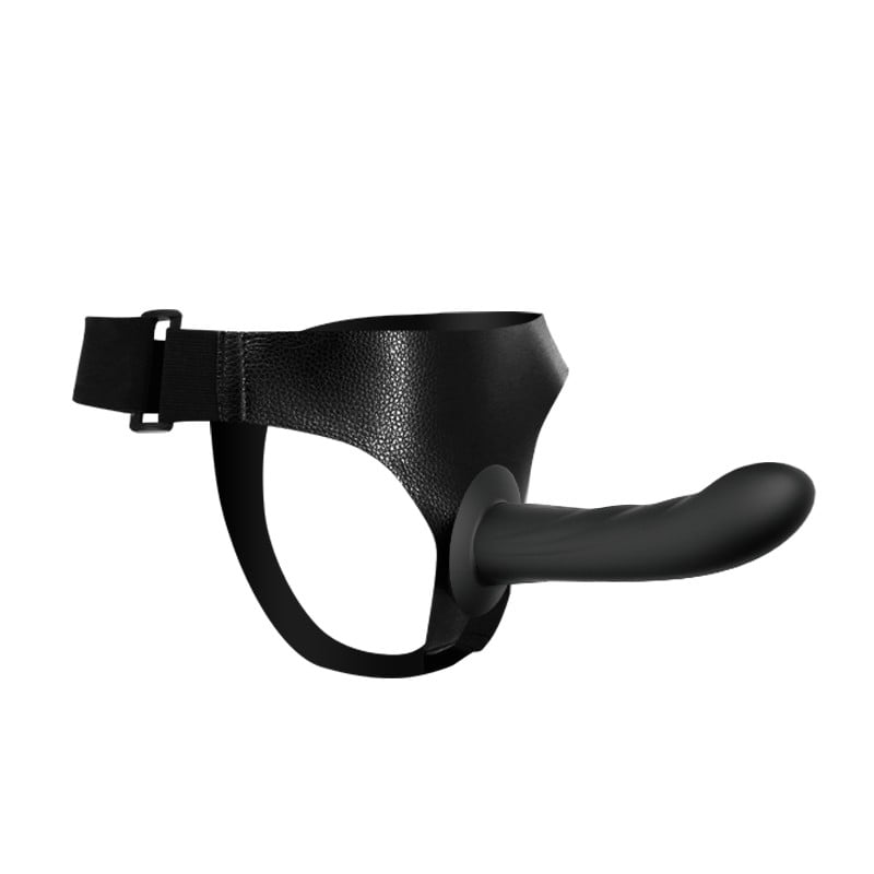 16,8 cm İçi Dolu Siyah Belden Bağlamalı Strap-On Dildo