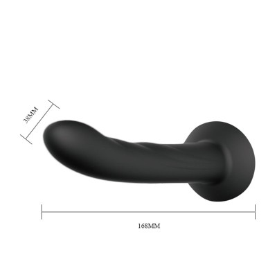 16,8 cm İçi Dolu Siyah Belden Bağlamalı Strap-On Dildo