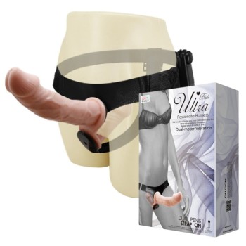 17,5 cm Belden Bağlamalı Çift Taraflı Titreşimli Penis