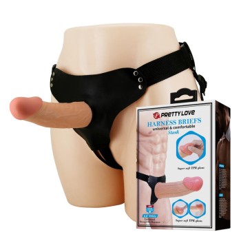 17,5 cm Belden Bağlamalı İçi Boş 5 cm Dolgulu Strapon Penis – Stark