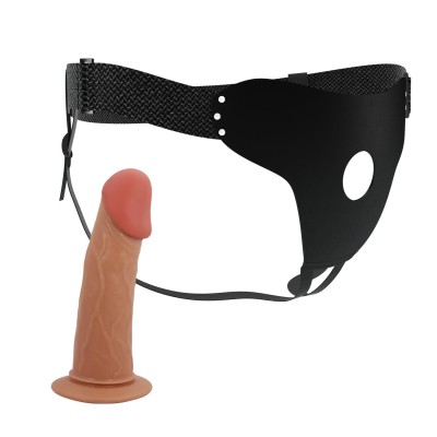 17,5 cm Belden Bağlamalı İçi Boş 5 cm Dolgulu Strapon Penis – Stark