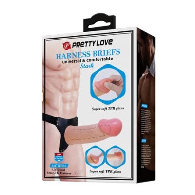 17,5 cm Belden Bağlamalı İçi Boş 5 cm Dolgulu Strapon Penis – Stark