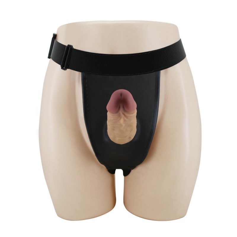 17,5 cm Belden Bağlamalı İçi Boş 7 cm Dolgulu Strapon Penis - Houston