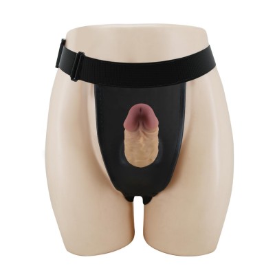 17,5 cm Belden Bağlamalı İçi Boş 7 cm Dolgulu Strapon Penis - Houston