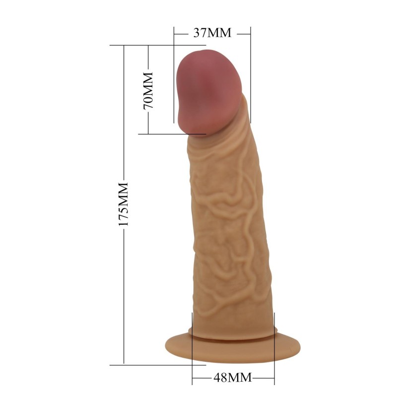 17,5 cm Belden Bağlamalı İçi Boş 7 cm Dolgulu Strapon Penis - Houston
