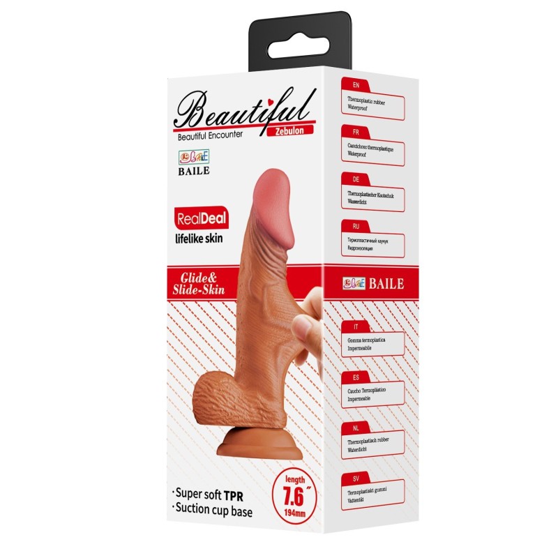 19,4 cm Çift Katmanlı Gerçekçi Dildo Penis – Zebulon