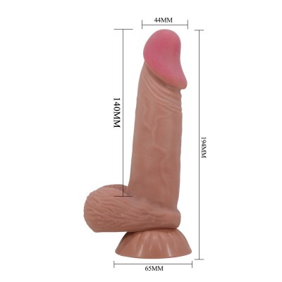 19,4 cm Çift Katmanlı Kıkırdak Yapılı Gerçekçi Melez Belden Bağlamalı Dildo Penis - Duvall