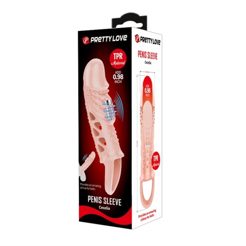 2,5 cm Dolgu Uzatmalı Titreşimli Penis Kılıfı Prezervatif Vibratör