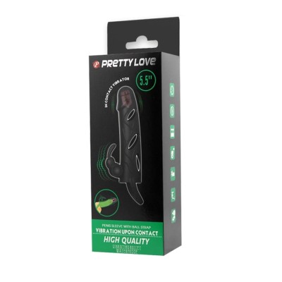 2 cm Uzatmalı Titreşimli Klitoris Uyarıcılı Zenci Penis Kılıfı