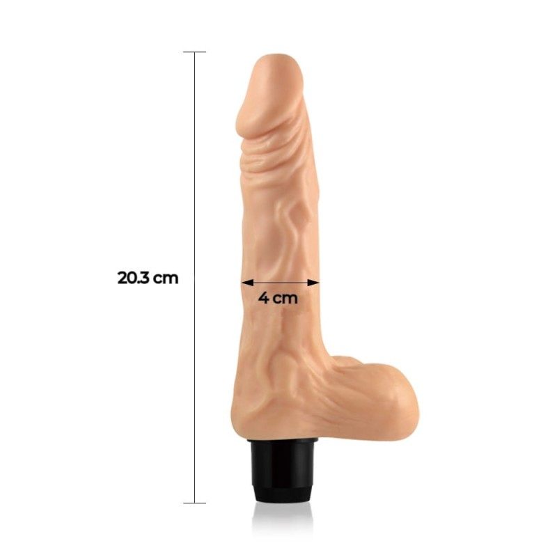 20.3 cm Realistik Cyberskin Titreşimli Anal Vajinal Dildo Penis