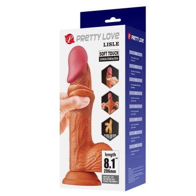 20,6 cm Kıkırdak Yapılı Çift Katmanlı Gerçekçi Melez Dildo Penis - Lisle