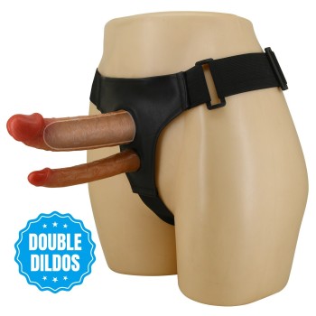 21,5 cm Belden Bağlamalı Çift Dildolu İçi Boş Strapon Penis