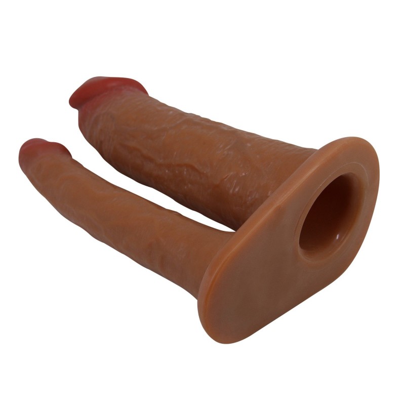 21,5 cm Belden Bağlamalı Çift Dildolu İçi Boş Strapon Penis
