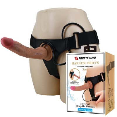 21,5 cm Su Fışkırtmalı Belden Bağlamalı Strapon Penis – Kyton