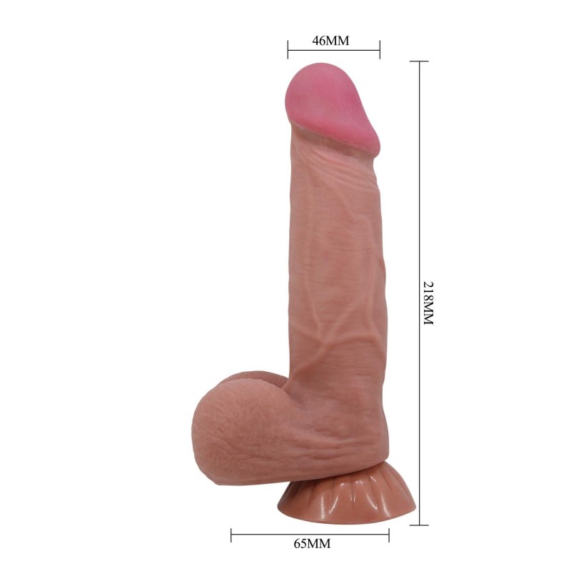21,8 cm Kıkırdak Yapılı Çift Katmanlı Gerçekçi Melez Dildo Penis - Najm