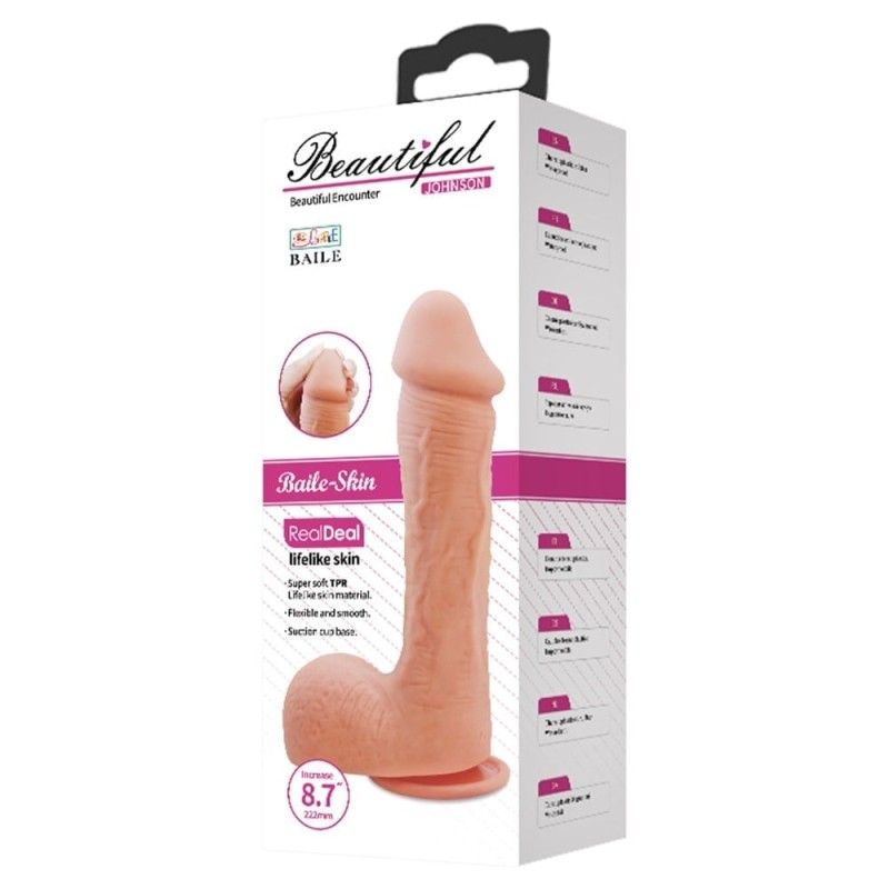 22,2 cm Belden Bağlamalı Realistik Vantuzlu Dildo Penis - Johnson