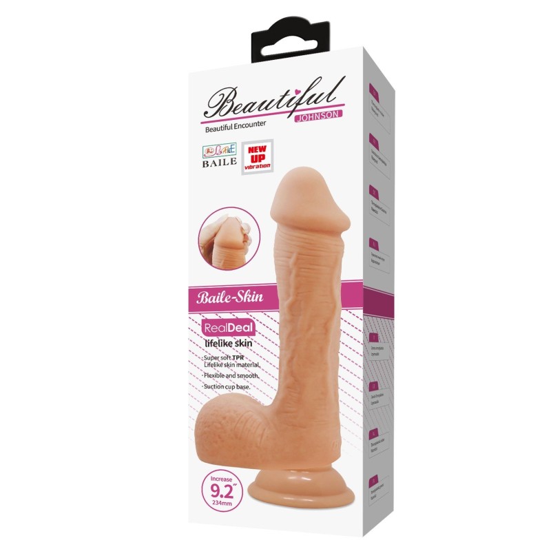 22,2 cm Titreşimli Belden Bağlamalı Realistik Vantuzlu Dildo Penis - Johnson
