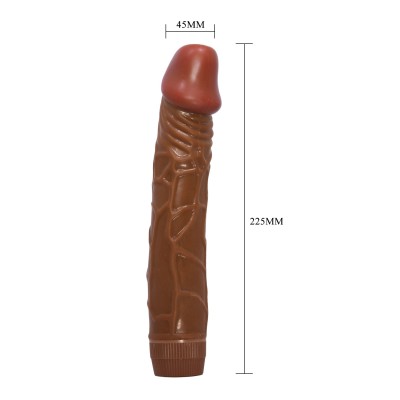 22,5 cm Damarlı Realistik Güçlü Titreşimli Melez Dildo Penis