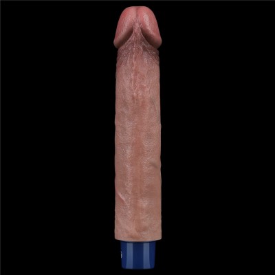 22.8 cm USB Şarjlı Yeni Nesil Realistik Testissiz Titreşimli Zenci Dildo Penis