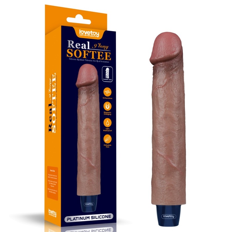 22.8 cm USB Şarjlı Yeni Nesil Realistik Testissiz Titreşimli Zenci Dildo Penis
