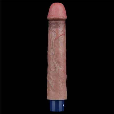 22.8 cm USB Şarjlı Yeni Nesil Realistik Testissiz Titreşimli Zenci Dildo Penis