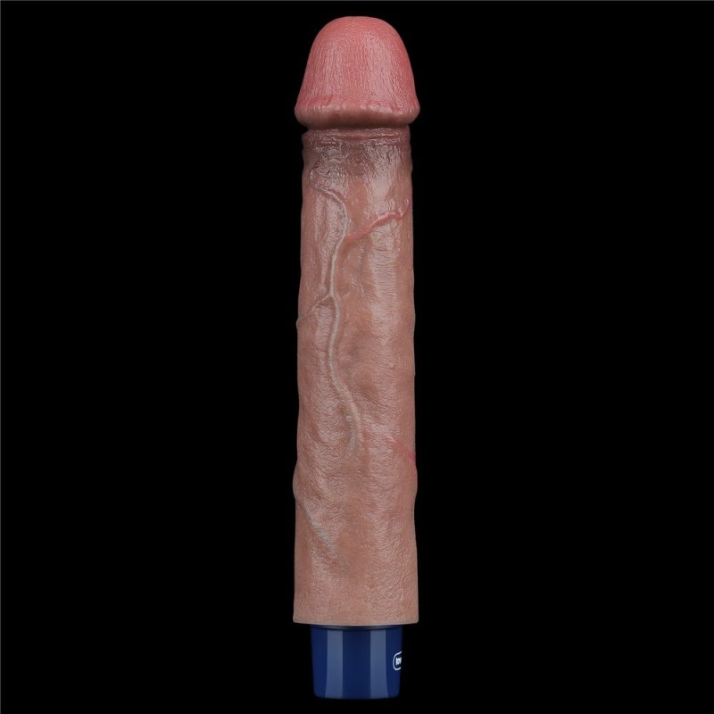 22.8 cm USB Şarjlı Yeni Nesil Realistik Testissiz Titreşimli Zenci Dildo Penis