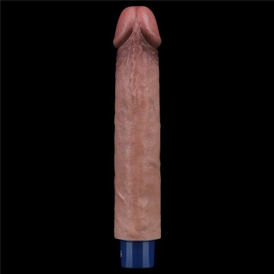 22.8 cm USB Şarjlı Yeni Nesil Realistik Testissiz Titreşimli Zenci Dildo Penis