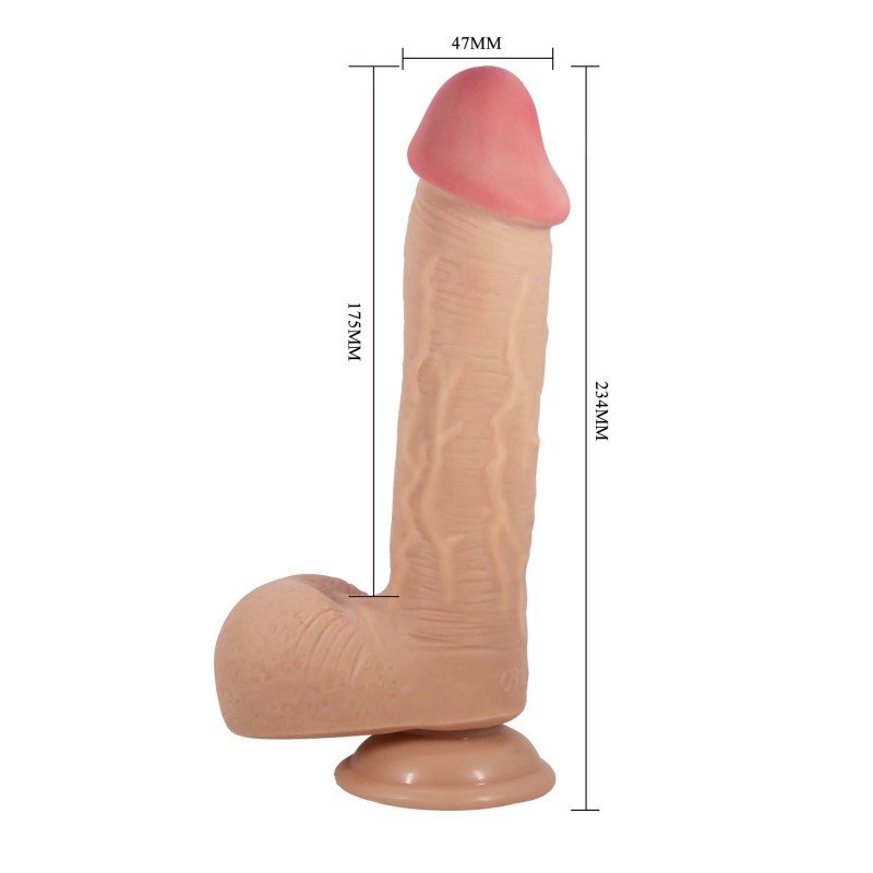 23,4 cm Çift Katmanlı Gerçekçi Dildo Penis - Emeka
