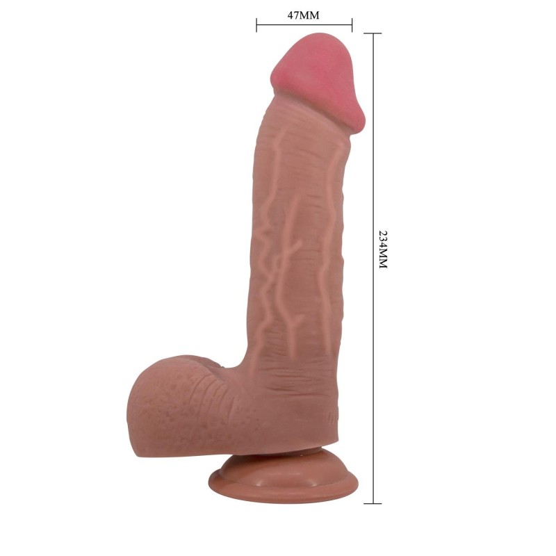 23,4 cm Çift Katmanlı Gerçekçi Melez Dildo Penis - Emeka