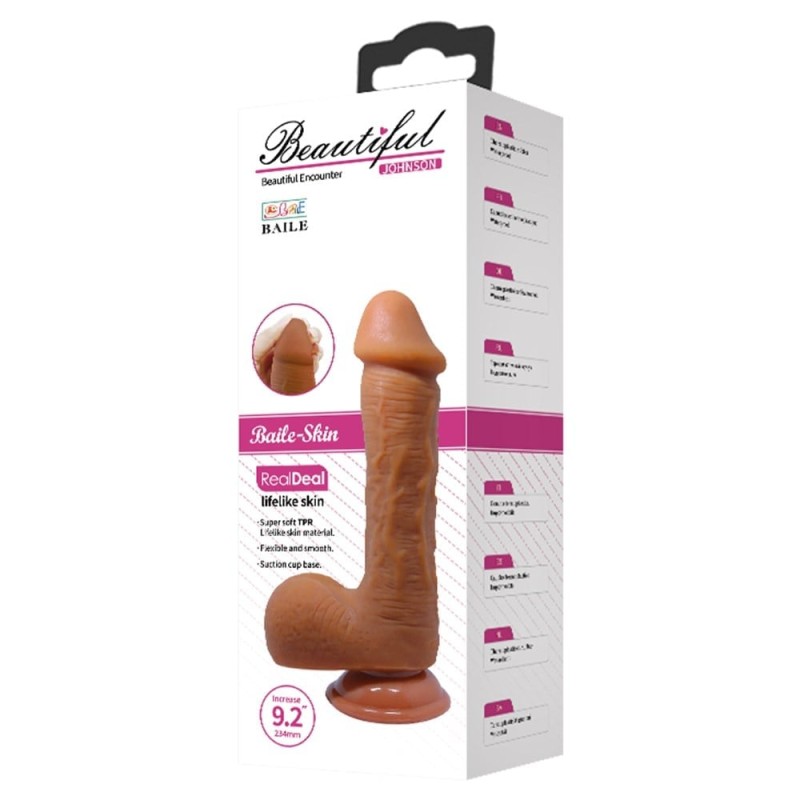 23,5 cm Realistik Vantuzlu Melez Dildo Penis