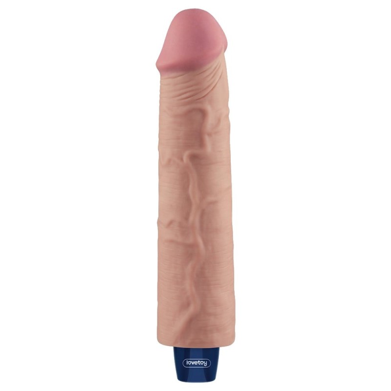 23.7 cm USB Şarjlı Yeni Nesil Realistik Testissiz Titreşimli Ten Dildo Penis