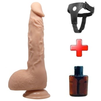 24 cm Belden Bağlamalı Realistik Vantuzlu Dildo Penis - Jason