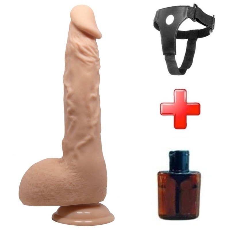 24 cm Belden Bağlamalı Realistik Vantuzlu Dildo Penis - Jason