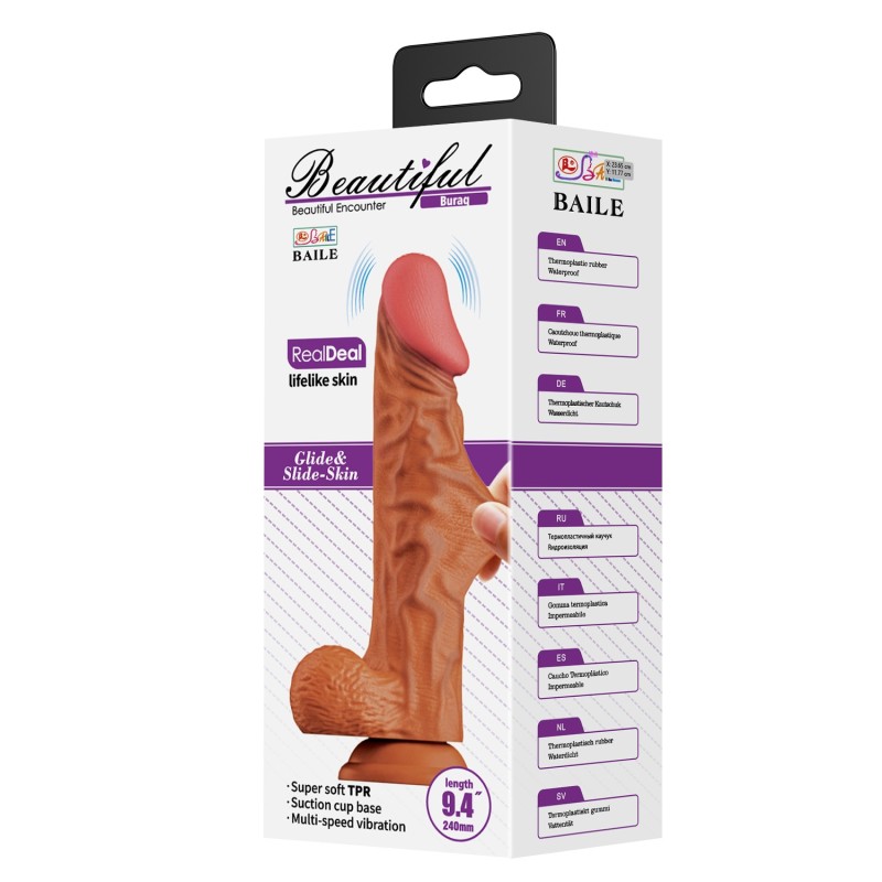24 cm Çift Katmanlı Gerçekçi Titreşimli Belden Bağlamalı Dildo Vibratör Penis – Buraq