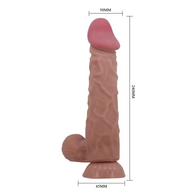 24 cm Kıkırdak Yapılı Çift Katmanlı Gerçekçi Melez Dildo Penis - Mendel
