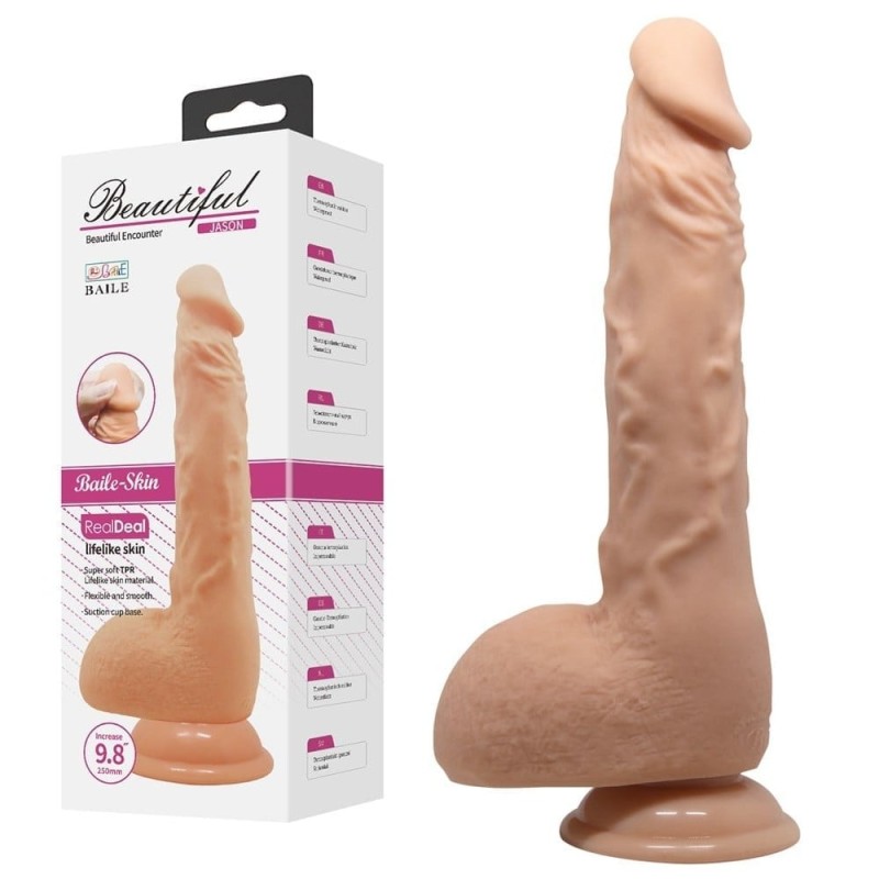 24 cm Realistik Vantuzlu Dildo Penis - Jason