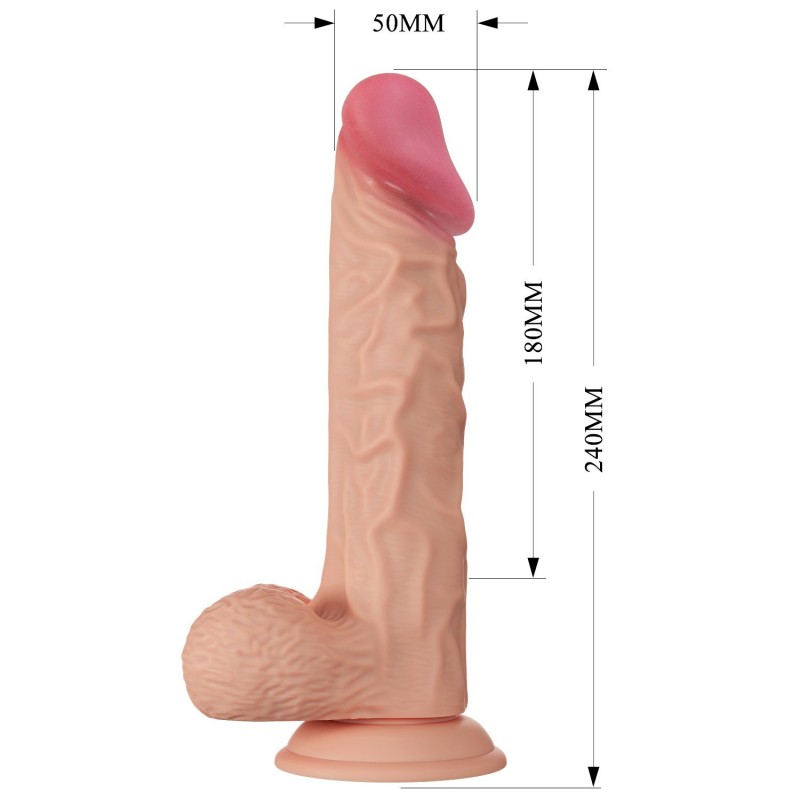 24 cm Titreşimli Realistik Belden Bağlamalı Vantuzlu Dildo Penis - Buraq
