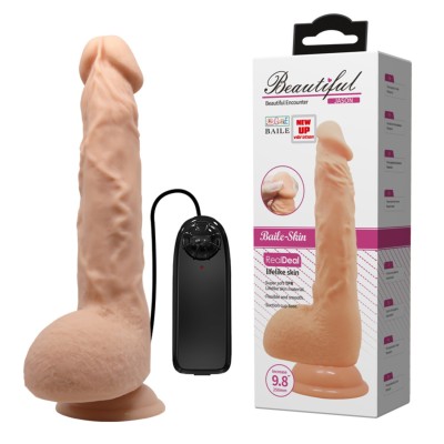 24 cm Titreşimli Realistik Belden Bağlamalı Vantuzlu Dildo Penis - Jason