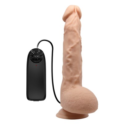 24 cm Titreşimli Realistik Vantuzlu Dildo Penis - Jason