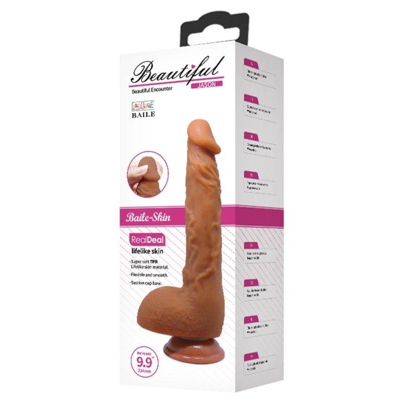 25,2 cm Realistik Vantuzlu Melez Dildo Penis - Jason